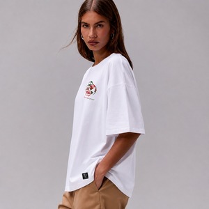 T-shirt d'été décontracté en coton tricoté épais 280g, col rond, manches courtes, grande taille, haute qualité, écologique, respirant et séchage rapide - Product Image 3