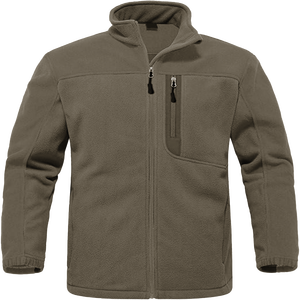 Veste polaire en polyester pour homme, chaude pour l'hiver, avec col montant et logo sur le devant, séchage rapide et respirante pour les activités de plein air - Product Image 1