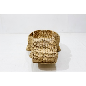 Artex Dong Thap Eco-Friendly Cute Water Hyacinth Hippo Shaped Multifunction Kids Storage <b>Basket</b> for <b>Toys</b> & Decor - Product Image 3