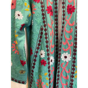 เสื้อโค้ทผ้าฝ้ายปักลายชนเผ่าซูซานี งานแฮนด์เมด ทรงโอเวอร์ไซส์ สไตล์โบโฮ ลายวู้ดแลนด์ แบบสองด้าน สำหรับฤดูหนาว ไซส์ XL สำหรับผู้หญิง - Product Image 2