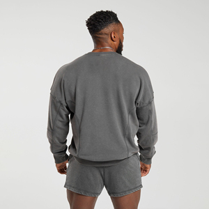 OEM 360g francés Terry Die Dye ácido lavado de gran tamaño de talla grande para hombre gradiente sudaderas con capucha y sudadera cuello redondo logotipo personalizado cuello redondo - Product Image 3