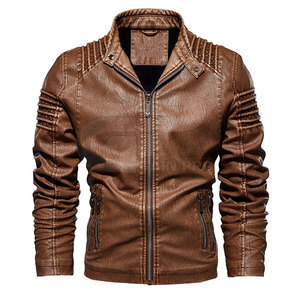 New Style <b>Light</b> Weight Blank Windproof Men's Leather <b>Jackets</b> Clothing Custom Fashion Popular Men Leather <b>Jacket</b> - Product Image 1