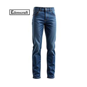 Summer Autumn New Slim Straight Premium Denim Jeans <b>Men</b> Stylish Comfortable High Quality Solid Embroidery Casual Wear Mid Washed - Product Image 5