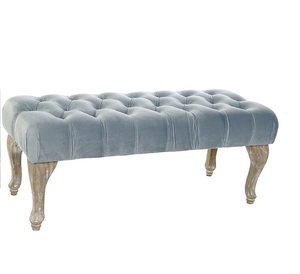 Metal Frame Velvet Upholstered Traditional <b>Bench</b> Furniture for Home Hotel Living Room Metal <b>Bench</b> With golden Finished - Product Image 1