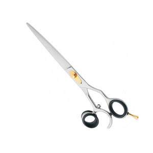 Ciseaux de toilettage pour animaux de compagnie avec lame tranchante Finition satinée Métal Acier Pet Ciseaux de toilettage droits pour chiens avec anneau réglable - Product Image 1