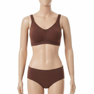 บราสวมใส่สบาย ระบายอากาศได้ดี ยืดหยุ่น น้ำหนักเบา เหมาะสำหรับใส่ทุกวัน สำหรับผู้ใหญ่ - บราแบบเรียบ สีพื้น ผลิตจากผ้าสแปนเด็กซ์และไนลอน ช่วยพยุงทรง ไซส์พลัส - Product Image 4