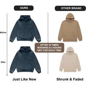 Sudadera de gran tamaño vintage OEM para hombre, Sudadera con capucha de algodón 100% de mezcla de alta calidad, logotipo personalizado bordado, estilo lavado con ácido para invierno - Product Image 5
