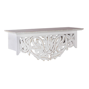 Étagère murale en bois sculptée blanchie à l'eau de Javel, décoration murale pour salon et patio, pré-assemblée, décoration écologique pour la maison - Product Image 3