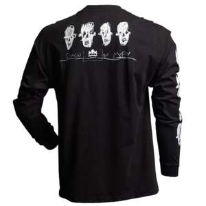 Camiseta de Manga Larga para Hombre y Mujer con Estampado Gráfico de Calavera, Negra, de Algodón, Estilo Casual Urbano - Product Image 2