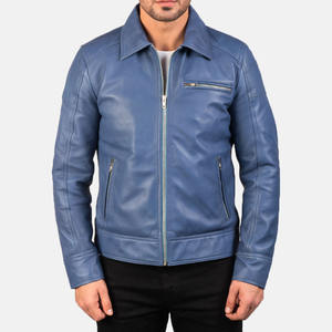 Chaqueta de Cuero de Oveja Genuina de Alta Calidad para Hombre, Estilo Urbano, Material de Invierno, Cierre Completo - Product Image 1
