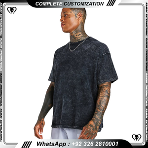 T-shirt noir lavé à l'acide de haute qualité pour hommes Streetwear personnalisé coton graphique séchage rapide pour une utilisation physique - Product Image 6