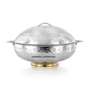 Olla de metal de doble pared, cazuela de diseñador hecha a mano de alta calidad, calentador de alimentos de metal clásico y elegante - Product Image 3