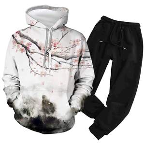 Chándal de lana de talla grande holgado para hombre, sudadera para correr con cremallera, hasta la rodilla, chándal de talla grande para invierno y Otoño con cremallera - Product Image 1