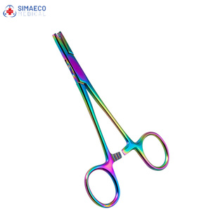Juego de 12 pinzas hemostáticas para arteria con mango de color Juego de instrumentos quirúrgicos Maquinaria alimentada - Product Image 6