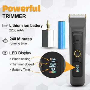 Tondeuse professionnelle sans fil pour barbe et poils du corps, longue autonomie, lame en céramique, étanche IPX7, prise US, version française - Product Image 4
