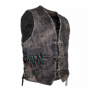 Customized Double Press Short Sleeves <b>Men</b> Biker Leather <b>Vest</b> Leather <b>Vest</b> <b>For</b> Outerwear - Product Image 5