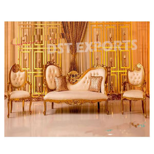 Conjunto de Sofás Color Marrón Dorado para Bodas, Diseño Moderno y Tradicional, Madera Tratada, Tamaño Personalizable para Eventos Elegantes, Receptores de Invitados, EE. UU. - Product Image 2
