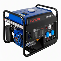 Générateur à essence LONCIN LC3500-A 3000W 4 temps à châssis ouvert 50/60Hz 212cc 18L 170F avec démarrage par lanceur et synchronisation automatique pour chantier, sortie CA