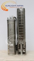 Pompe solaire submersible haute pression 3 CV en métal 160V AC la plus vendue pour système d'irrigation agricole de puits profond à l'exportation