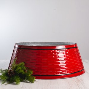 Collar de árbol de Navidad de la mejor calidad con revestimiento de polvo rojo Collar de árbol galvanizado de alta calidad para interiores y exteriores - Product Image 1