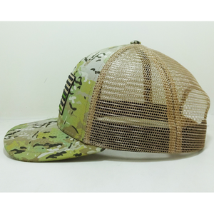 Chapeaux de camionneur camouflage imprimés bandes intérieures légèrement incurvées bord pêche unisexe Vietnam OEM 6 panneaux en caoutchouc/silicone logo patchs - Product Image 2