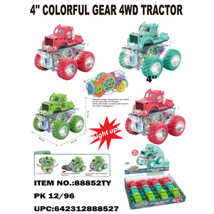 4 Colorful Gear <b>Light</b>-Up Plastic Tractor - Product Image 1