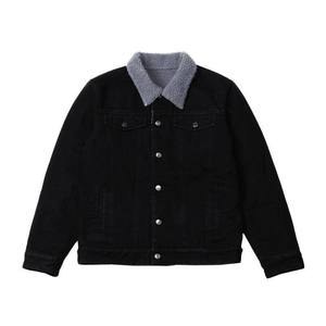Veste en jean Sherpa pour hommes, vêtements d'extérieur doublés en polaire, manteau en jean bleu, mode décontractée, streetwear classique, OEM, ODM, grande taille - Product Image 4