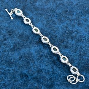 Pulsera de Plata de Ley 925 Bohemia hecha a mano para mujer, longitud ajustable, piedra preciosa labradorita, cabujón ovalado, regalo perfecto - Product Image 4