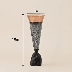 OEM Manufacturer Metal And <b>Glass</b> <b>Flower</b> <b>Vase</b> For Office Desk Decoration Creating Professional And Artistic Interior Atmosphere - Product Image 2