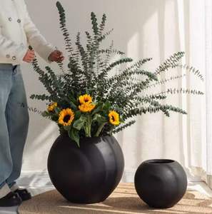 Pot de fleurs en ciment blanc moderne de style nordique pour l'intérieur et l'extérieur, écologique, léger, durable, avec revêtement en poudre, pour la maison, le jardin, l'hôtel - Product Image 2