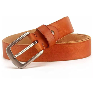 Cinturones de Cuero Genuino Marrón de Última Moda para Hombre, Cinturones de Cuero Real de Lujo de Alta Calidad, Cinturón de Cuero Marrón - Product Image 3