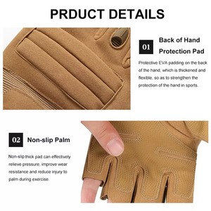 Gants en cuir de vélo de route demi-doigts de sport d'extérieur d'été personnalisés Gants en cuir de vélo d'équitation élastiques et respirants du Pakistan - Product Image 5