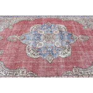 Tapis vintage, tapis turc surdimensionné 7,4x11,5 pieds, tapis marocain en laine rouge et bleu - Product Image 5