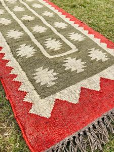 Modern Home Handmade Runner Kilim Woven Wool Jute Indoor Outdoor <b>Sofa</b> Living Room Runner Wool Jute Carpet Soft & Versatile - Product Image 5
