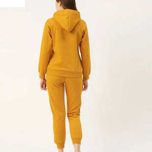 Ensemble survêtement streetwear personnalisé avec logo pour femmes, sweat-shirt et pantalon de jogging en coton 100% pour l'hiver - Product Image 2