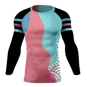 Chemises de compression personnalisées en gros 100% Chemise avec couche de base de fitness à manches longues avec motif imprimé - Product Image 1