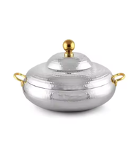 Marmites en acier inoxydable Casserole de qualité supérieure Pots faits à la main Stockage des aliments Centre de table Décoration Marmite en métal pour aliments