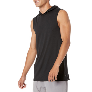 Vêtements de sport pour hommes, sweat à capuche de gymnastique sans manches, séchage rapide, débardeur, musculation, entraînement musculaire, respirant, capuche singulet, OEM - Product Image 1