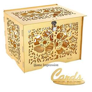 Venta caliente flores corte láser diseñador aspecto atractivo Color plata Metal acrílico festivo y fiestas caja de tarjeta de regalo de boda - Product Image 4