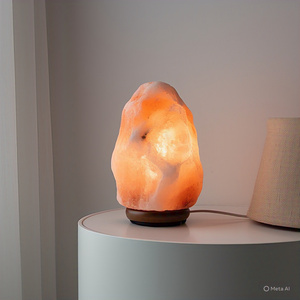 โคมไฟกลางคืนคริสตัลหินหิมาลัยสีชมพูตกแต่งด้วยหินคริสตัลงานฝีมือตามธรรมชาติที่ออกแบบได้เองโคมไฟกลางคืนรูปทรงตามต้องการ - Product Image 3