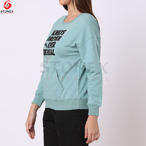 Jersey OEM de alta calidad liso teñido felpa cuello redondo algodón personalizado cuello redondo sudadera para venta al por mayor - Product Image 2