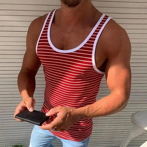 Tank Top Oversized Men 100% Cotton Stringer Camisetas sin mangas para hombre con logotipo en todo el precio de venta - Product Image 2