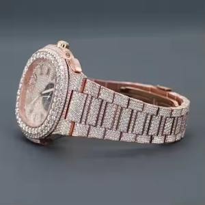 Reloj de diamante Bling Trendsetters de alta calidad, esfera completamente helada con reloj de pulsera mecánico de gama alta VVS Moissanite - Product Image 3
