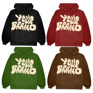Sudadera con Capucha Extra Grande de Marca de Diseñador para Hombre, Sudadera con Capucha de Felpa Francesa Personalizada OEM, Lavada, con Parches Desgastados, Estilo Urbano Vintage de Invierno - Product Image 6