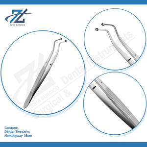 Pinzas Dentales de Acero Inoxidable ZOHA SURGICO ZS-382 Hemingway de 15 cm, Autoclavables, para Sujetar Algodón, Instrumento Dental de Clase I - Product Image 4