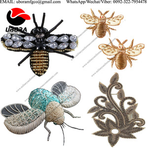 KIMONO, bordado a mano, insignias de seda india, broche de cobre con motivo de China, alfileres decorativos, tamaño personalizable de alta calidad, servicio OEM - Product Image 3