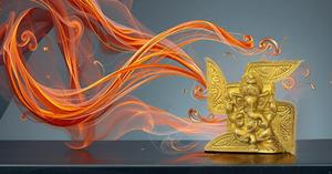 Tenture murale en laiton avec croix gammée Ganesh Idol Ganesha Statue Ganpati Murti pour la décoration intérieure - Product Image 6
