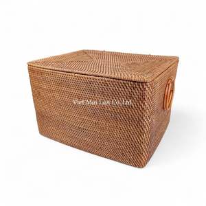 Cesta de Almacenamiento de Ratán Hecha a Mano, Solución Ecológica de Fibra Natural para la Organización y Decoración del Hogar - Product Image 1