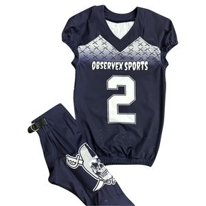 Uniformes de fútbol americano hechos en poliéster 100%, uniforme de fútbol americano de secado rápido de último estilo para adultos - Product Image 1