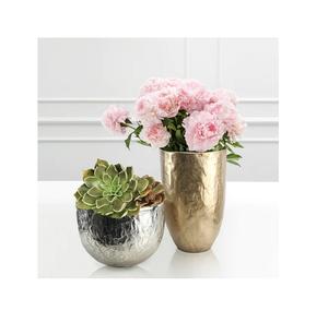 Elegante florero de metal con acabado antiguo para decorar salas de estar, mesas de comedor y otros espacios interiores del hogar de primera calidad - Product Image 2
